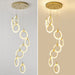 BAMDECOR LT04 9 Golden Round Acrylic Chandelier for Villa Stair Home Decoration Modern Style Exquisite Chandelier (Gold) - Amazingooh Wholesale