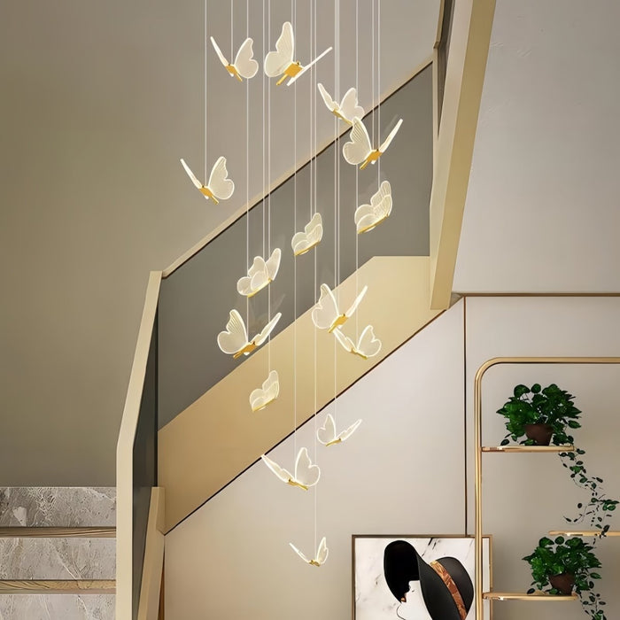 BAMDECOR LT05 13 Nordic Butterfly Luxury Chandeliers Pendant Lights for Villa Stair Home Decoration Modern Style Exquisite Chandelier (Gold) - Amazingooh Wholesale
