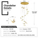 BAMDECOR LT05 13 Nordic Butterfly Luxury Chandeliers Pendant Lights for Villa Stair Home Decoration Modern Style Exquisite Chandelier (Gold) - Amazingooh Wholesale
