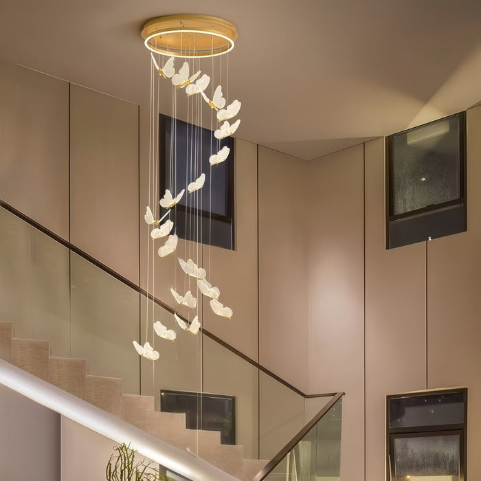 BAMDECOR LT05 13 Nordic Butterfly Luxury Chandeliers Pendant Lights for Villa Stair Home Decoration Modern Style Exquisite Chandelier (Gold) - Amazingooh Wholesale