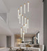 BAMDECOR LT07 - 12 Modern Raindrop 12 - Light Crystal Chandelier for Staircase Modern Led Home Decor Hanging Lamp Round Indoor Lighting Stair Cristal Light Fixture ﻿,Modern - Amazingooh Wholesale
