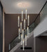 BAMDECOR LT07 - 12 Modern Raindrop 12 - Light Crystal Chandelier for Staircase Modern Led Home Decor Hanging Lamp Round Indoor Lighting Stair Cristal Light Fixture ﻿,Modern - Amazingooh Wholesale