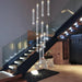 BAMDECOR LT07 - 12 Modern Raindrop 12 - Light Crystal Chandelier for Staircase Modern Led Home Decor Hanging Lamp Round Indoor Lighting Stair Cristal Light Fixture ﻿,Modern - Amazingooh Wholesale