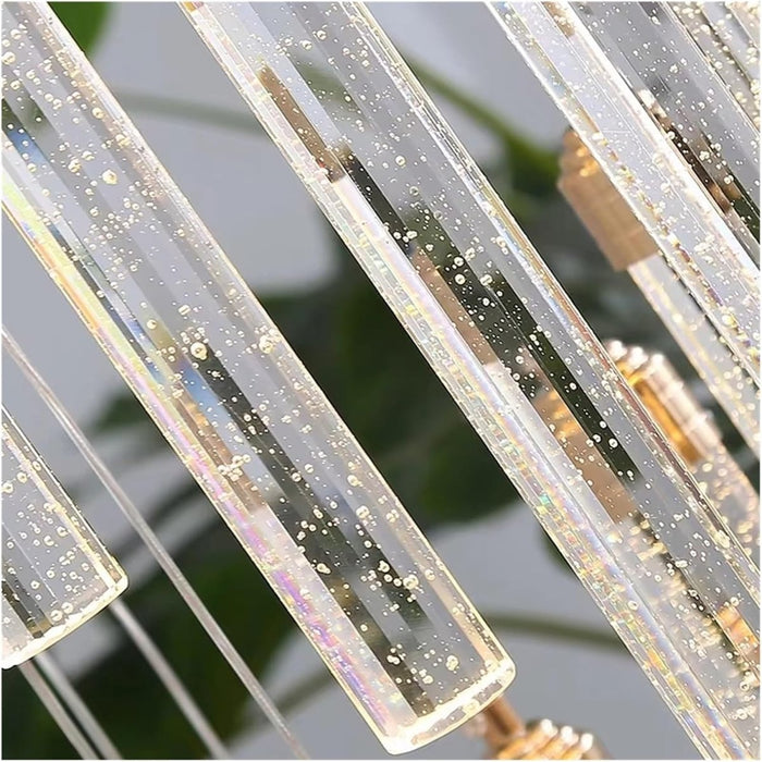 BAMDECOR LT07 - 12 Modern Raindrop 12 - Light Crystal Chandelier for Staircase Modern Led Home Decor Hanging Lamp Round Indoor Lighting Stair Cristal Light Fixture ﻿,Modern - Amazingooh Wholesale