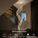 BAMDECOR LT07 Modern Cylindrical 18-Light Crystal Chandelier for Staircase Modern Led Home Decor Hanging Lamp Round Indoor Lighting Stair Cristal Light Fixture(Gold) (Copy) - Amazingooh Wholesale