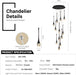BAMDECOR LT08 12 - Heads Solid Crystal Teardrop Chandelier High Ceiling Foyers Entrance Chandeliers Staircase Long Pendant Light (Black) - Amazingooh Wholesale
