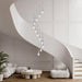BAMDECOR LT08 12 - Heads Solid Crystal Teardrop Chandelier High Ceiling Foyers Entrance Chandeliers Staircase Long Pendant Light (Chrome) - Amazingooh Wholesale