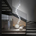 BAMDECOR LT08 12 - Heads Solid Crystal Teardrop Chandelier High Ceiling Foyers Entrance Chandeliers Staircase Long Pendant Light (Chrome) - Amazingooh Wholesale