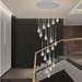 BAMDECOR LT08 18 - Heads Solid Crystal Teardrop Chandelier High Ceiling Foyers Entrance Chandeliers Staircase Long Pendant Light (Chrome) - Amazingooh Wholesale