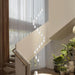 BAMDECOR LT08 18 - Heads Solid Crystal Teardrop Chandelier High Ceiling Foyers Entrance Chandeliers Staircase Long Pendant Light (Chrome) - Amazingooh Wholesale