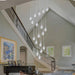 BAMDECOR LT08 18 - Heads Solid Crystal Teardrop Chandelier High Ceiling Foyers Entrance Chandeliers Staircase Long Pendant Light (Chrome) - Amazingooh Wholesale