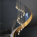 BAMDECOR LT08 18 - Heads Solid Crystal Teardrop Chandelier High Ceiling Foyers Entrance Chandeliers Staircase Long Pendant Light (Gold) - Amazingooh Wholesale