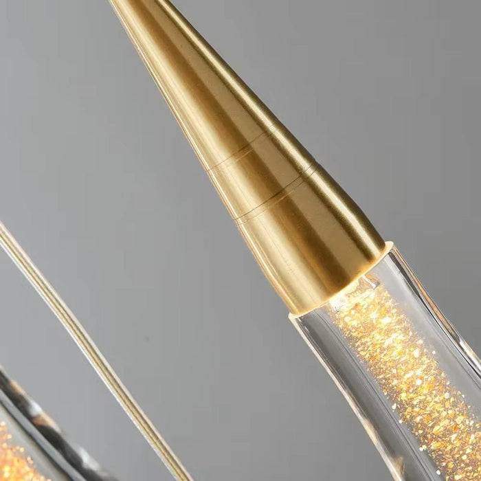 BAMDECOR LT12 18-Heads Solid Crystal Rain drop Chandelier High Ceiling Foyers Entrance Chandeliers Staircase Long Pendant Light (Gold) - Amazingooh Wholesale