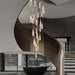 BAMDECOR LT12 18-Heads Solid Crystal Rain drop Chandelier High Ceiling Foyers Entrance Chandeliers Staircase Long Pendant Light (Gold) - Amazingooh Wholesale