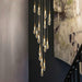 BAMDECOR LT12 18-Heads Solid Crystal Rain drop Chandelier High Ceiling Foyers Entrance Chandeliers Staircase Long Pendant Light (Gold) - Amazingooh Wholesale