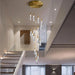 BAMDECOR LT12 18-Heads Solid Crystal Rain drop Chandelier High Ceiling Foyers Entrance Chandeliers Staircase Long Pendant Light (Silver Insert) - Amazingooh Wholesale