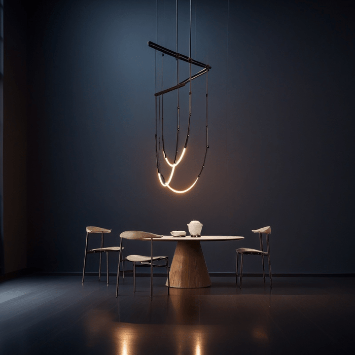 BAMDECOR Minimalistic Retro LED Minimalism Designer Lustre Hanging Lamps Slender - Shape LED Pendant Light (Black) - Amazingooh Wholesale