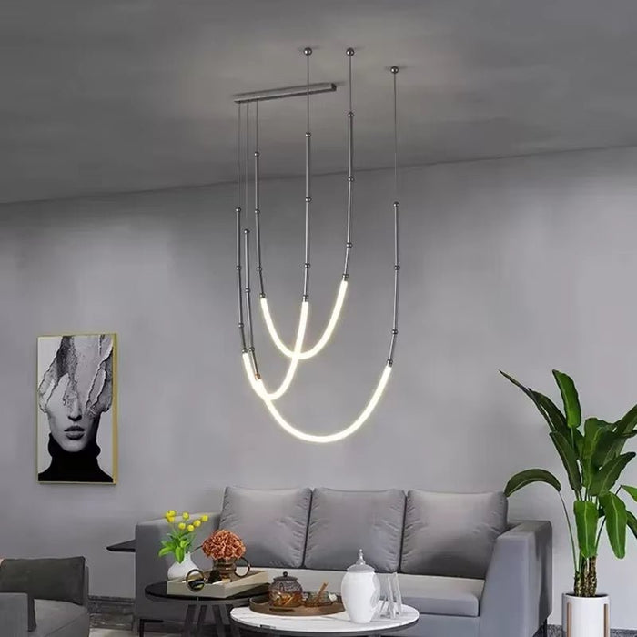 BAMDECOR Minimalistic Retro LED Minimalism Designer Lustre Hanging Lamps Slender - Shape LED Pendant Light (Black) - Amazingooh Wholesale