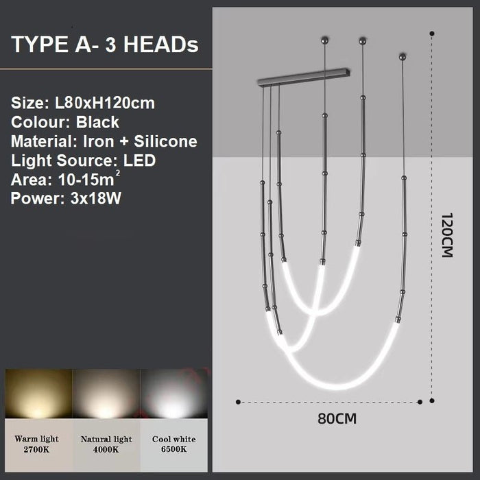 BAMDECOR Minimalistic Retro LED Minimalism Designer Lustre Hanging Lamps Slender - Shape LED Pendant Light (Black) - Amazingooh Wholesale