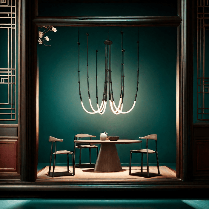 BAMDECOR Minimalistic Retro LED Minimalism Designer Lustre Hanging Lamps Slender - Shape LED Pendant Light (Black) - Amazingooh Wholesale