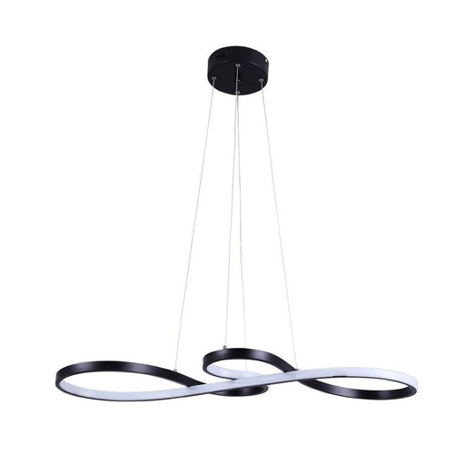 BAMDECOR Modern Black Chandelier Infinity LED Pendant Light Adjustable 3 Color Dimmable for Dining Bar Living Room 75 - 100cm - Amazingooh Wholesale