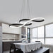 BAMDECOR Modern Black Chandelier Infinity LED Pendant Light Adjustable 3 Color Dimmable for Dining Bar Living Room 75 - 100cm - Amazingooh Wholesale