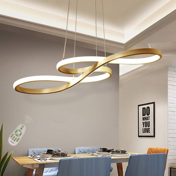 BAMDECOR Modern Golden Chandelier Infinity LED Pendant Light Adjustable 3 Color Dimmable for Dining Bar Living Room 75 - 100cm - Amazingooh Wholesale