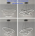 BAMDECOR Modern LED Chandelier, Dimmable Pendant Light with Remote Control Rings Round Ceiling Lighting Fixture 3 Color Temperatures Contemporary Chandeliers (3 Rings - Black) - Amazingooh Wholesale
