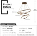 BAMDECOR Modern LED Chandelier, Dimmable Pendant Light with Remote Control Rings Round Ceiling Lighting Fixture 3 Color Temperatures Contemporary Chandeliers (3 Rings - Black) - Amazingooh Wholesale