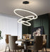 BAMDECOR Modern LED Chandelier, Dimmable Pendant Light with Remote Control Rings Round Ceiling Lighting Fixture 3 Color Temperatures Contemporary Chandeliers (3 Rings - Black) - Amazingooh Wholesale