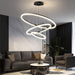 BAMDECOR Modern LED Chandelier, Dimmable Pendant Light with Remote Control Rings Round Ceiling Lighting Fixture 3 Color Temperatures Contemporary Chandeliers (3 Rings - Black) - Amazingooh Wholesale