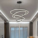 BAMDECOR Modern LED Chandelier, Dimmable Pendant Light with Remote Control Rings Round Ceiling Lighting Fixture 3 Color Temperatures Contemporary Chandeliers (4 Rings - Black) - Amazingooh Wholesale