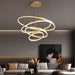 BAMDECOR Modern LED Chandelier, Dimmable Pendant Light with Remote Control Rings Round Ceiling Lighting Fixture 3 Color Temperatures Contemporary Chandeliers (4 Rings - Gold) - Amazingooh Wholesale
