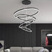 BAMDECOR Modern LED Chandelier, Dimmable Pendant Light with Remote Control Rings Round Ceiling Lighting Fixture 3 Color Temperatures Contemporary Chandeliers (4 Rings - Black) - Amazingooh Wholesale
