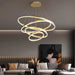 BAMDECOR Modern LED Chandelier, Dimmable Pendant Light with Remote Control Rings Round Ceiling Lighting Fixture 3 Color Temperatures Contemporary Chandeliers (4 Rings - Gold) - Amazingooh Wholesale