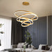 BAMDECOR Modern LED Chandelier, Dimmable Pendant Light with Remote Control Rings Round Ceiling Lighting Fixture 3 Color Temperatures Contemporary Chandeliers (4 Rings - Gold) - Amazingooh Wholesale