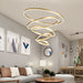 BAMDECOR Modern LED Chandelier, Dimmable Pendant Light with Remote Control Rings Round Ceiling Lighting Fixture 3 Color Temperatures Contemporary Chandeliers (5 Rings - Gold) - Amazingooh Wholesale