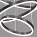 BAMDECOR Modern LED Chandelier, Dimmable Pendant Light with Remote Control Rings Round Ceiling Lighting Fixture 3 Color Temperatures Contemporary Chandeliers (5 Rings - Black) - Amazingooh Wholesale
