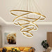 BAMDECOR Modern LED Chandelier, Dimmable Pendant Light with Remote Control Rings Round Ceiling Lighting Fixture 3 Color Temperatures Contemporary Chandeliers (5 Rings - Gold) - Amazingooh Wholesale