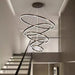 BAMDECOR Modern LED Chandelier, Dimmable Pendant Light with Remote Control Rings Round Ceiling Lighting Fixture 3 Color Temperatures Contemporary Chandeliers (5 Rings - Black) - Amazingooh Wholesale