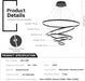 BAMDECOR Modern LED Chandelier, Dimmable Pendant Light with Remote Control Rings Round Ceiling Lighting Fixture 3 Color Temperatures Contemporary Chandeliers (5 Rings - Black) - Amazingooh Wholesale