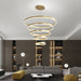 BAMDECOR Modern LED Chandelier, Dimmable Pendant Light with Remote Control Rings Round Ceiling Lighting Fixture 3 Color Temperatures Contemporary Chandeliers (5 Rings - Gold) - Amazingooh Wholesale