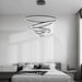 BAMDECOR Modern LED Chandelier, Dimmable Pendant Light with Remote Control Rings Round Ceiling Lighting Fixture 3 Color Temperatures Contemporary Chandeliers (5 Rings - Black) - Amazingooh Wholesale