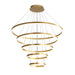 BAMDECOR Modern LED Chandelier, Dimmable Pendant Light with Remote Control Rings Round Ceiling Lighting Fixture 3 Color Temperatures Contemporary Chandeliers (5 Rings - Gold) - Amazingooh Wholesale