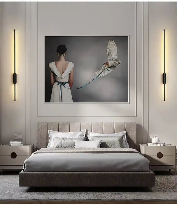 BAMDECOR Modern Minimalist Wall Light Long Tube LED Black Bedside Sconces Wall Lights with with Acrylic Shade, Wall Mounted Deco Lamp for Living Room Bedroom Bracket Light - Amazingooh Wholesale