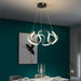 BAMDECOR Modern Pendant Light Chic Circular LED Chandelier Dimmable Irregular Hangning Lighting Adjustable Contemporary Droplight for Living Dining Room Bedroom (Black) - Amazingooh Wholesale