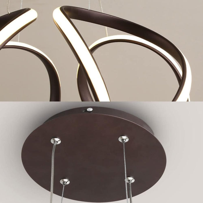 BAMDECOR Modern Pendant Light Chic Circular LED Chandelier Dimmable Irregular Hangning Lighting Adjustable Contemporary Droplight for Living Dining Room Bedroom (Black) - Amazingooh Wholesale
