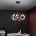 BAMDECOR Modern Pendant Light Chic Circular LED Chandelier Dimmable Irregular Hangning Lighting Adjustable Contemporary Droplight for Living Dining Room Bedroom (Black) - Amazingooh Wholesale