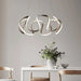 BAMDECOR Modern Pendant Light Chic Circular LED Chandelier Dimmable Irregular Hangning Lighting Adjustable Contemporary Droplight for Living Dining Room Bedroom (Black) - Amazingooh Wholesale