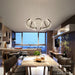 BAMDECOR Modern Pendant Light Chic Circular LED Chandelier Dimmable Irregular Hangning Lighting Adjustable Contemporary Droplight for Living Dining Room Bedroom (Black) - Amazingooh Wholesale